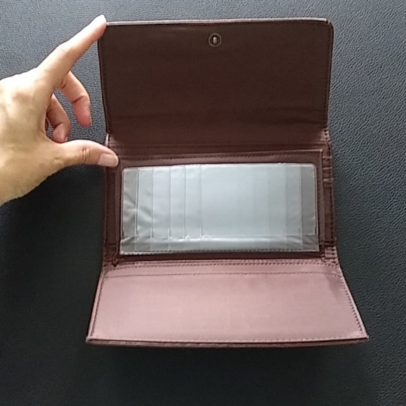 Solid Brown Wallet with white embroidery - Picture 4 of 6